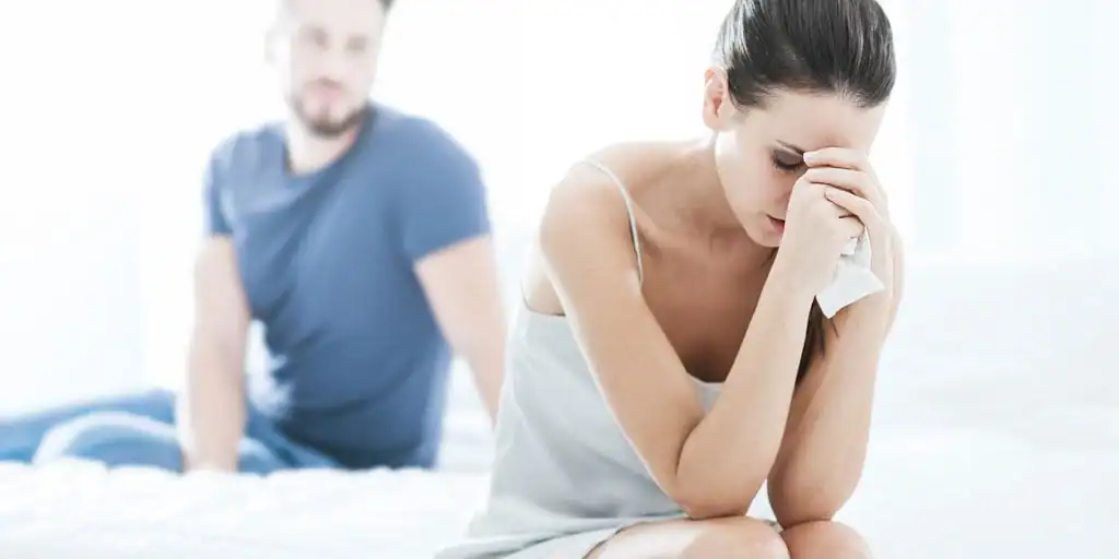 image of woman upset about vaginal laxity Banstead